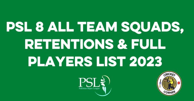 PSL 8 All Team Squads, Retentions & Full Players List 2023