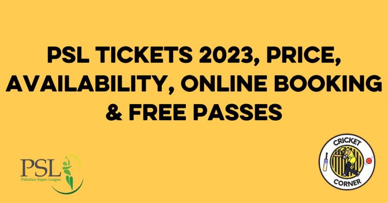 PSL Tickets 2023, Price, Availability, Online Booking & Free Passes
