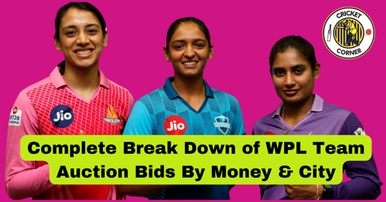 Complete Break Down of WPL Team Auction Bids By Money & City
