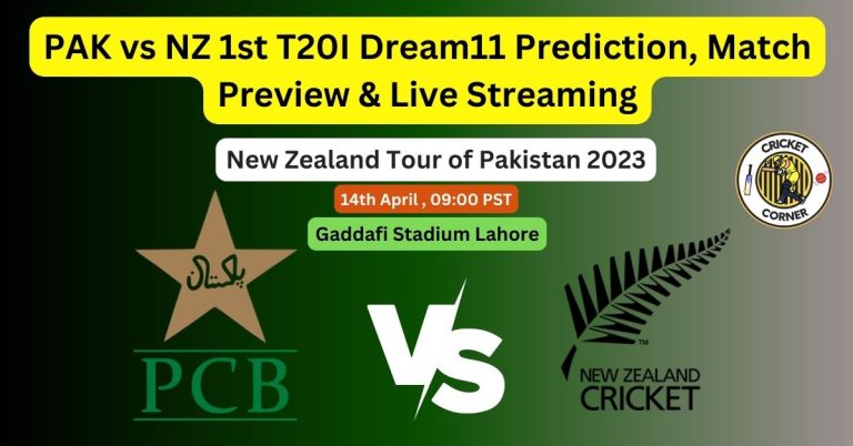 PAK vs NZ 1st T20I Dream11 Prediction, Match Preview & Live Streaming