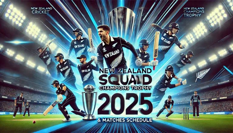 New Zealand Champions Trophy Squad 2025 & Matches Schedule