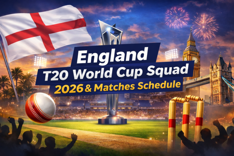 England T20 World Cup Squad 2026 & Matches Schedule 